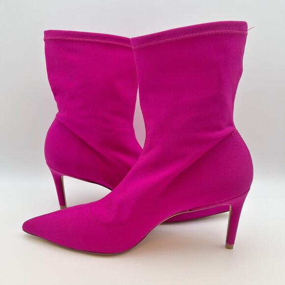 Stuart Weitzman Women's Stuart 75 Stretch Bootie Size 7.5 Pink Magenta NWOB - Picture 8 of 13